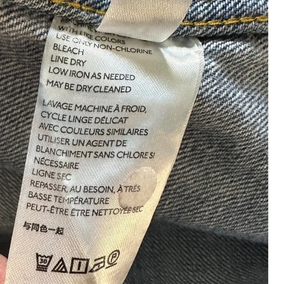 Free People‎ Moonchild Distressed Denim Shirt Jacket Indigo Blue Small - Picture 7 of 9